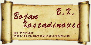 Bojan Kostadinović vizit kartica